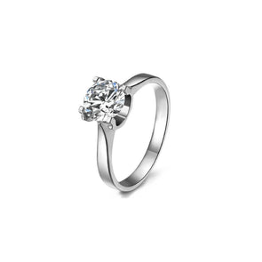 925 Sterling Silver Bull Head Solitaire Diamond Engagement Ring