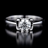 0.5ct/1ct/2ct/3ct Moissanite 925 Sterling Silver Bull Head Solitaire Diamond Engagement Ring