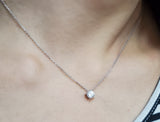 Sterling Silver 16+2 inches Moissanite Diamond solitaire necklace