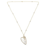 Necklace - Gold Plated Sterling Silver Mother Of Pearl Heart Necklace
