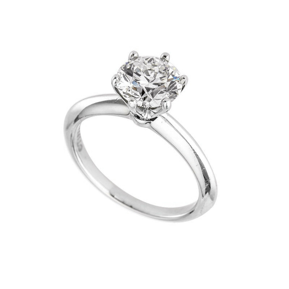 Sterling Silver 1.0Ct. 6 Prong Moissanite Solitaire Engagement Ring